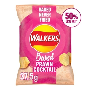 Walkers Baked Prawn Cocktail Potato Crisps 37.5G (32 Pack)