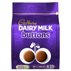 Cadbury Dairy Milk Buttons Chocolate Bag 119G (10 Pack)