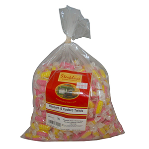 Tilleys Rhubarb & Custard Individually Wrapped 3kg Bag (x1)