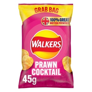 Walkers Prawn Cocktail Crisps Grab Bag 45G (32 Pack)