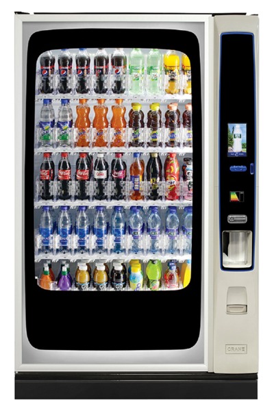 CRANE BEVMAX MEDIA TOUCH Cold Can & Bottle Vending Machine